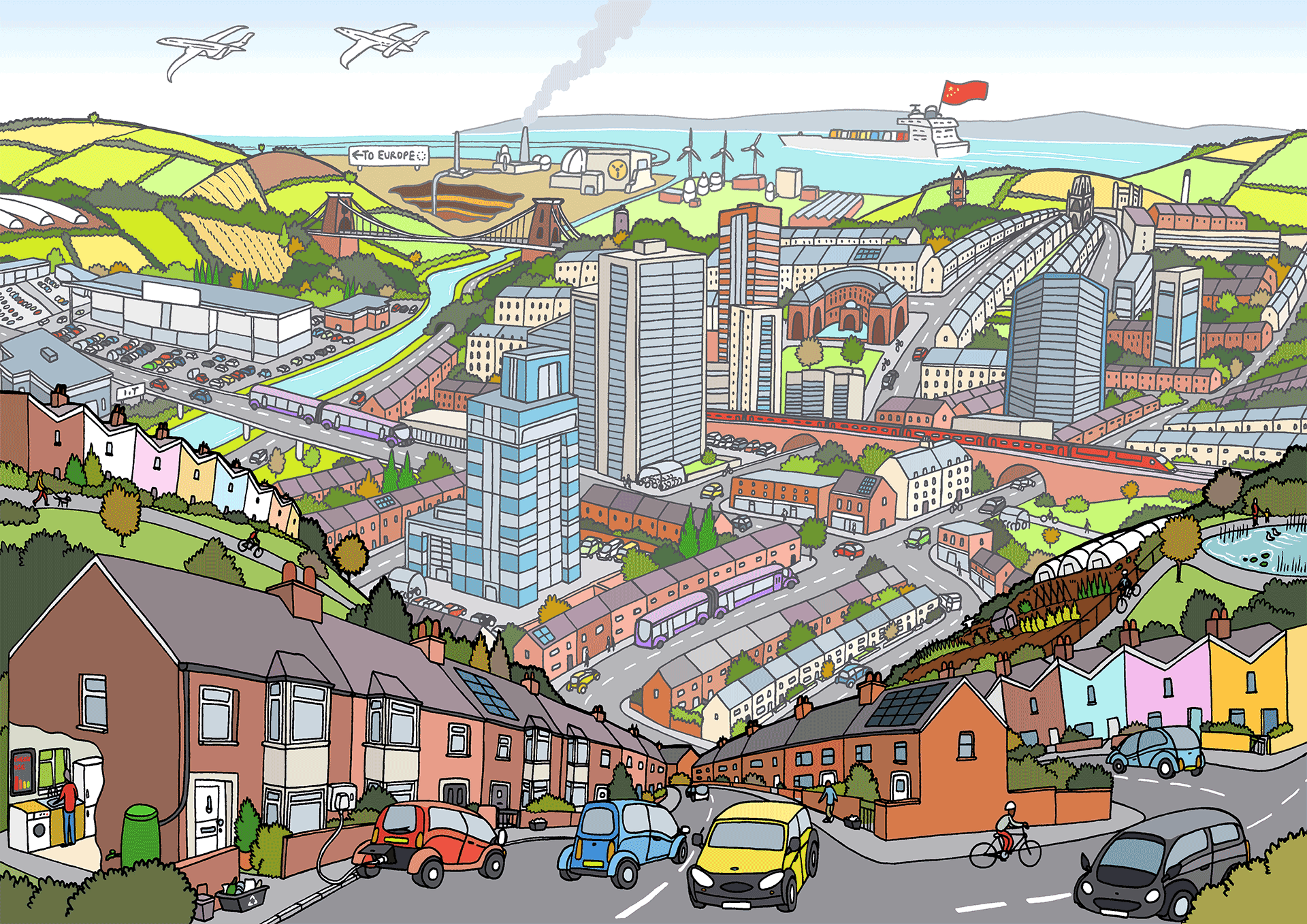 This part of town. Современный город рисунок. Городской пейзаж в иллюстраторе. Город рисунок для детей. Мультяшный современный город.