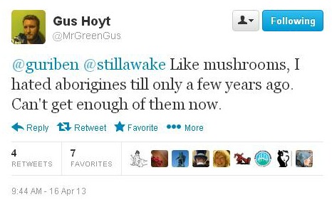 Gus Hoyt hated aborigines
